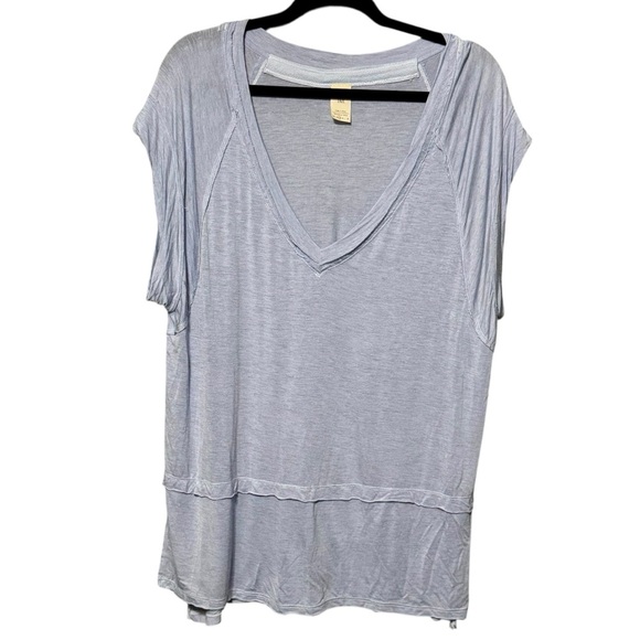 Free People | We The Free Under The Sun Oversized Light Blue Super Soft Boho Tee - Picture 2 of 12